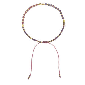Pulsera Ajustable Bronce y Piedras Cleo Amatista