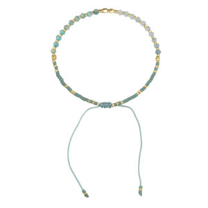 Pulsera Ajustable Bronce y Piedras Cleo Amazonita