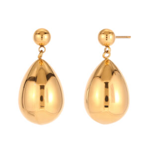 Pendientes Aro Acero Dorado Gota