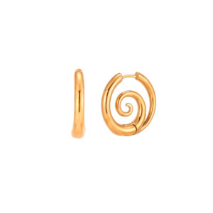 Pendientes Aro Acero Dorado Espiral
