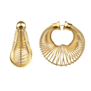 Pendientes Acero Dorado Muelle