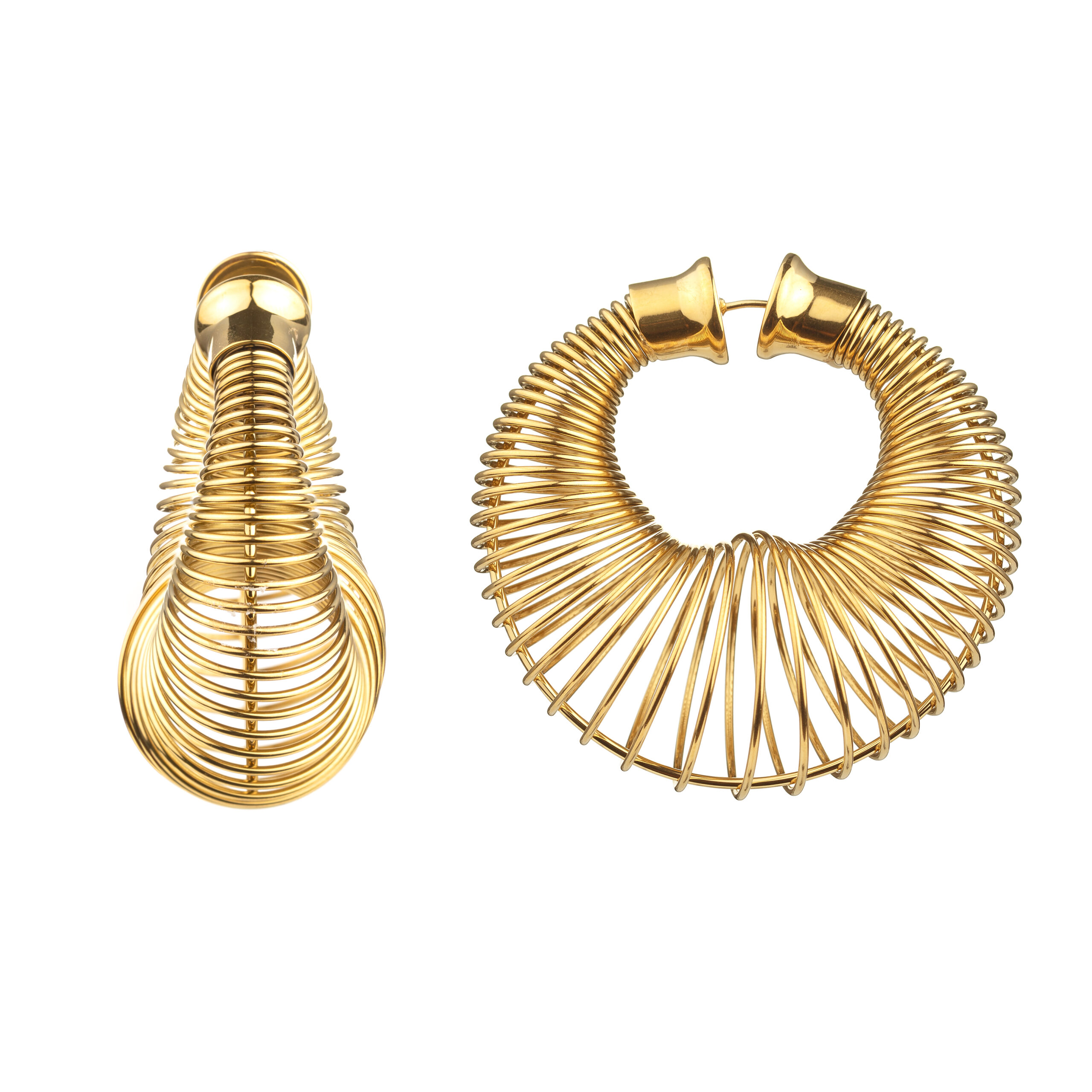 Pendientes Acero Dorado Muelle