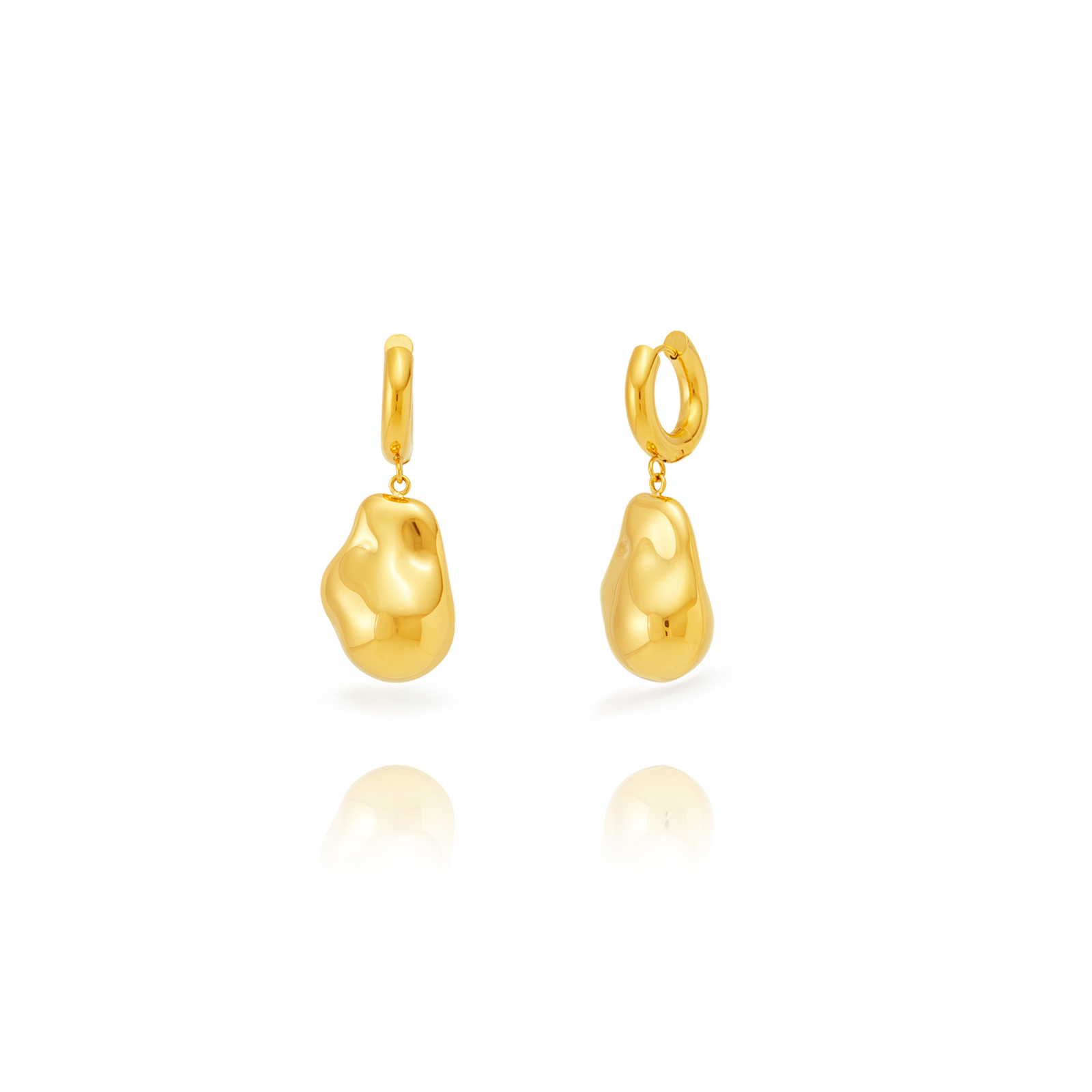 Pendientes Aro Acero Dorado Meteoro