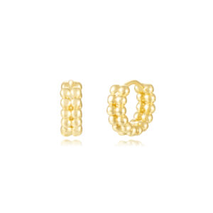Pendientes Plata Aro Bolitas Doradas 11,5mm
