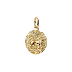 Charm Medallón León Recubrimiento en Oro de 14k