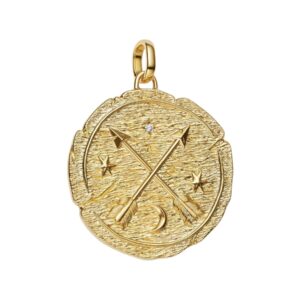 Charm Medallón Grande Flechas Cruzadas Recubrimiento en oro de 14k 764084C01