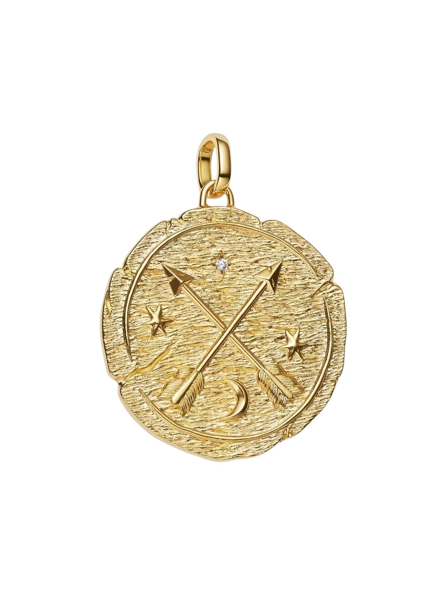 Charm Medallón Grande Flechas Cruzadas Recubrimiento en oro de 14k 764084C01