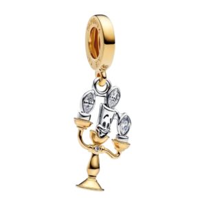 Charm Colgante Lumiere de la Bella y la Bestia de Disney Plata de Ley y Recubrimiento en oro de 14k  763985C01