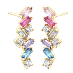 Pendientes Plata Dorada Waterfall
