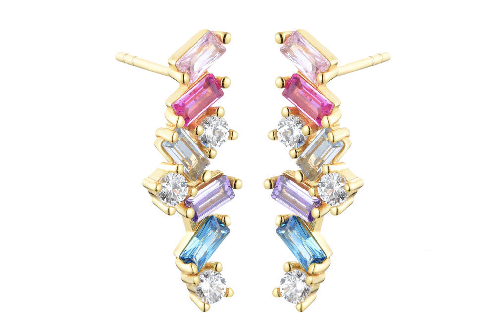 Pendientes Plata Dorada Waterfall