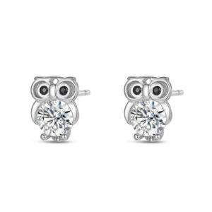 Pendientes Plata Búho Circonita