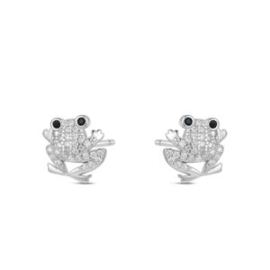 Pendientes Plata Circonitas Ranita