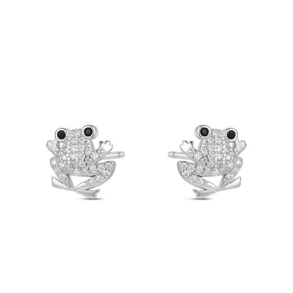 Pendientes Plata Circonitas Ranita