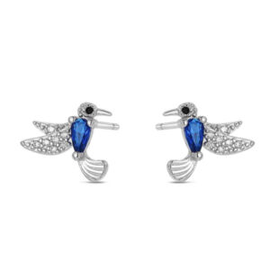 Pendientes Plata Colibrí Circonita
