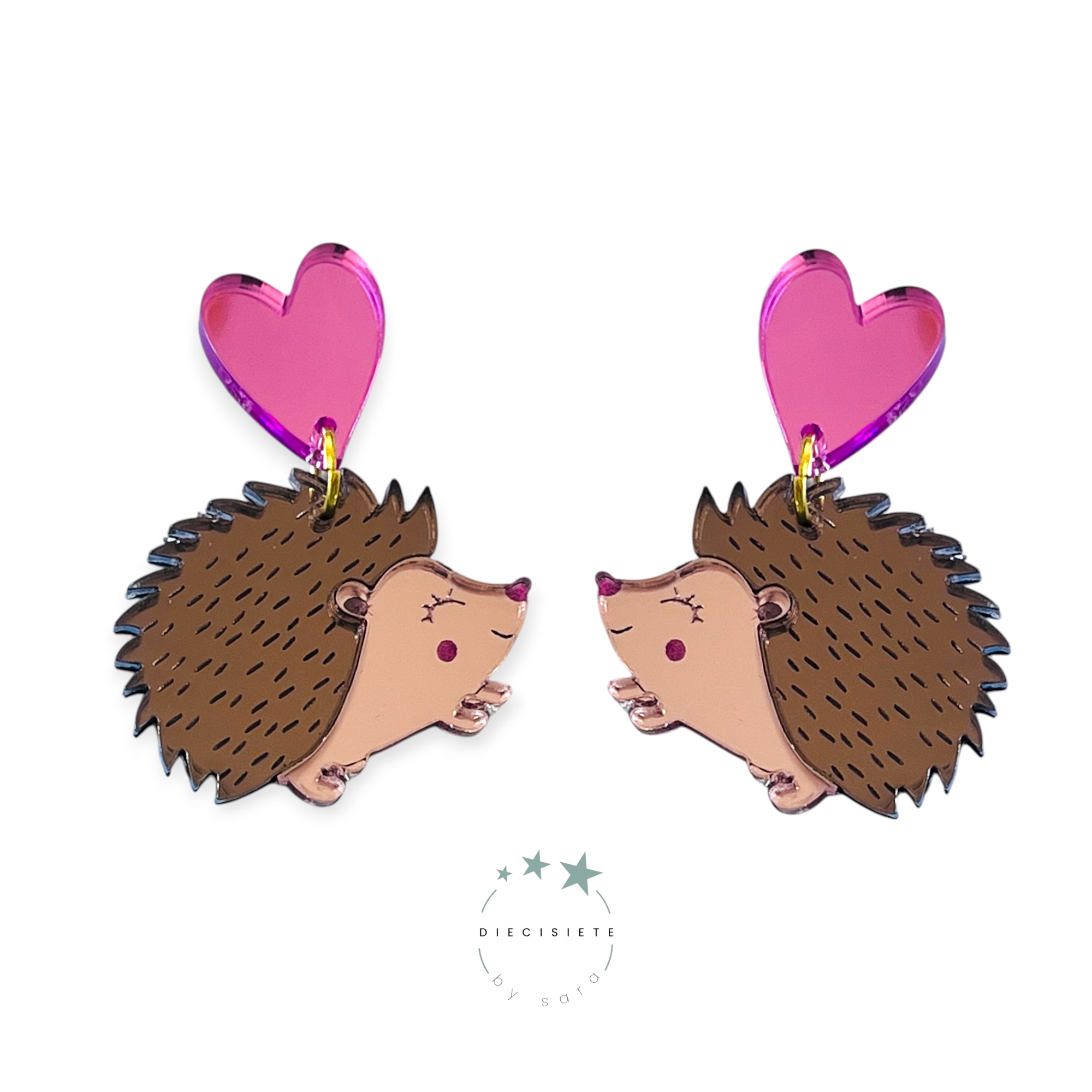Pendientes Erizos Sonrosados