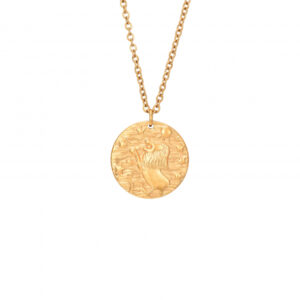 Collar Acero Dorado León