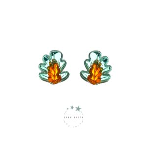 Pendientes Mini Hoja Naranja y Verde