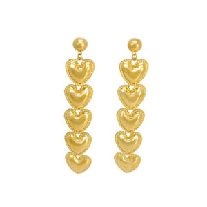 Pendientes Acero Dorado Corazones