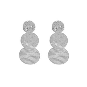 Pendientes Acero Círculos Martillados