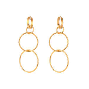 Pendientes Aro Acero Dorado Circulos
