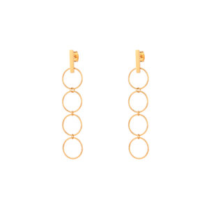 Pendientes Aro Acero Dorado Linea Circulos