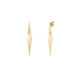 Pendientes Plata Dorada Largos Rombo