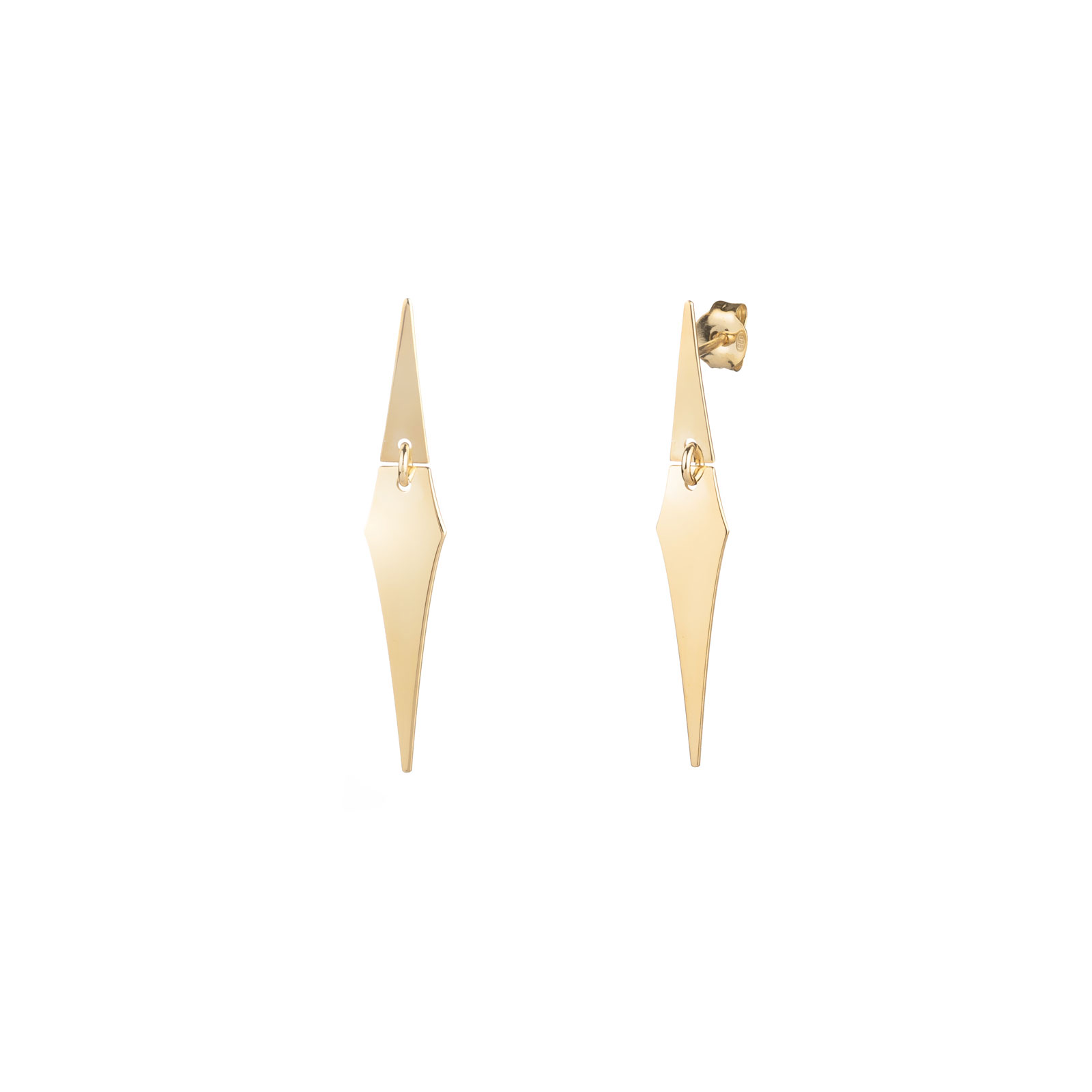 Pendientes Plata Dorada Largos Rombo