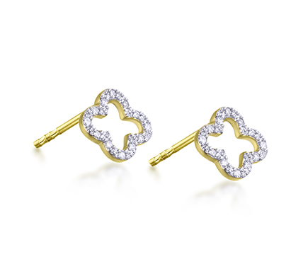 Pendientes Cartuja Oro y Diamantes GB228OA