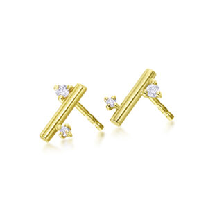 Pendientes Asymmetric Line Oro Diamantes GB218OA