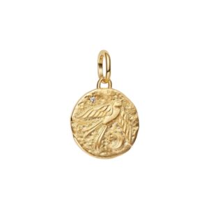 Charm Medallón Golondrina Recubrimiento en oro de 14k 764082C01