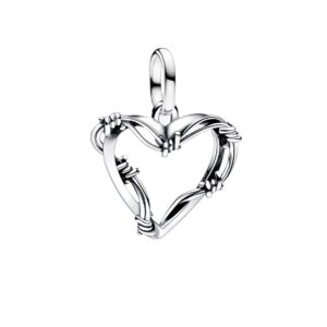 Charm Medallón Corazón de Alambre en Plata de Ley 793449C00