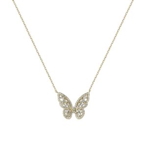 Collar Mariposa Plata Bañada en Oro SNL-201-156-UU