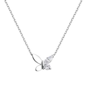 Collar Plata Mariposa Ala de Circonita SNL-101-185-UU