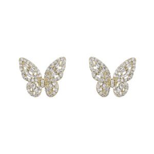 Pendientes Mariposa Plata  Baño de Oro SEA-201-386-UU