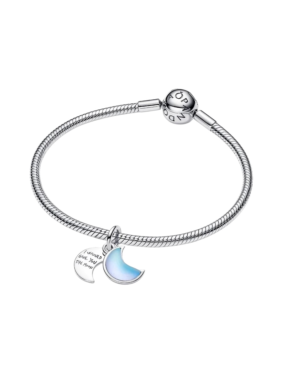 Charm Colgante Doble Luna Creciente Plata de Primera Ley 794272C01 - Imagen 2