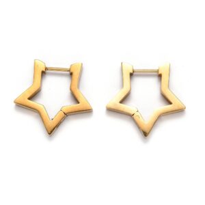 Pendientes Acero Dorado 20mm Estrella