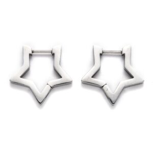 Pendientes Acero Aro 20mm Estrella