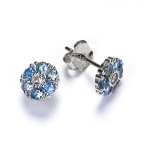 Pendientes Plata Orla Circonitas Azules