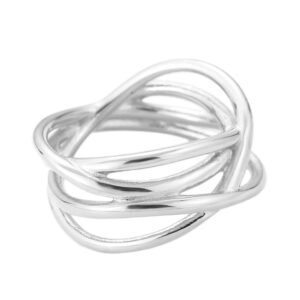 Anillo Acero Aros Entrelazados