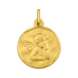 Medalla Oro Amarillo 18k Ángel de la Guarda