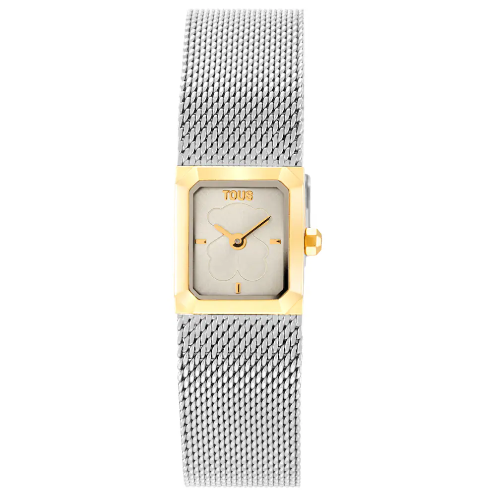 RELOJ ANALÓGICO CON BRAZALETE DE MALLA MILANESA DE ACERO Y ACERO DORADO MINI MESH 3000142100