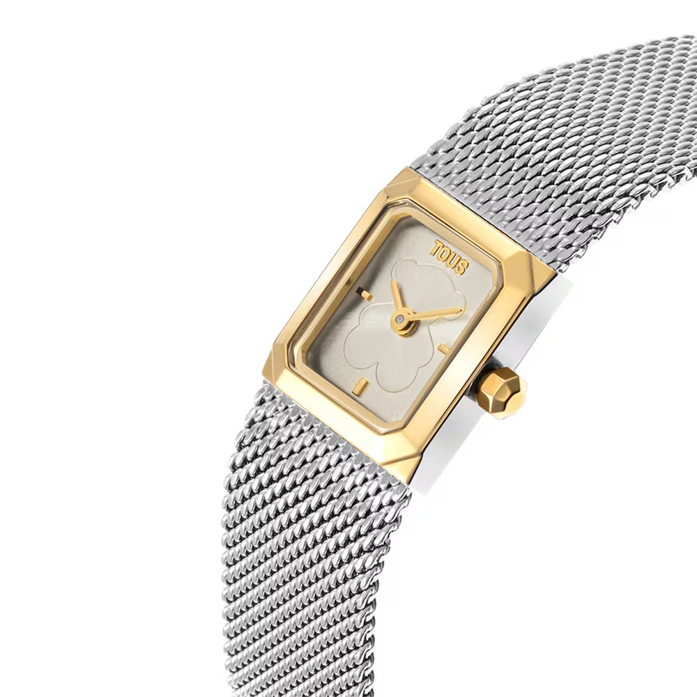 RELOJ ANALÓGICO CON BRAZALETE DE MALLA MILANESA DE ACERO Y ACERO DORADO MINI MESH 3000142100 - Imagen 2