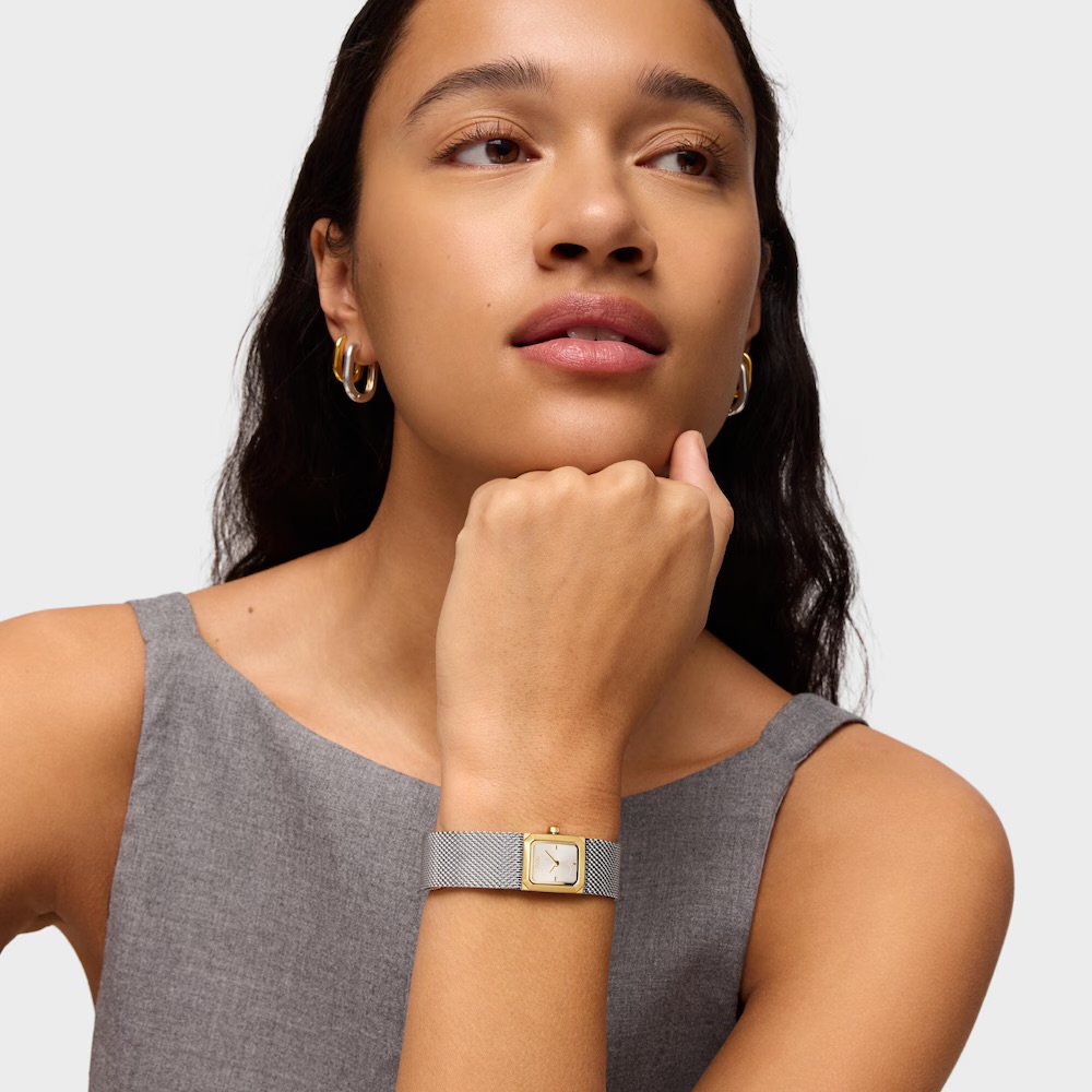 RELOJ ANALÓGICO CON BRAZALETE DE MALLA MILANESA DE ACERO Y ACERO DORADO MINI MESH 3000142100 - Imagen 5
