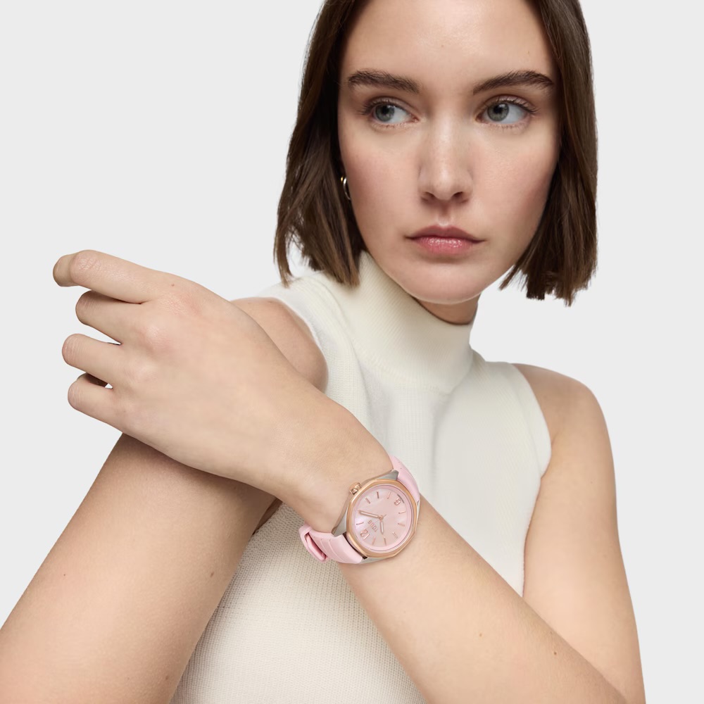 RELOJ BICOLOR ANALÓGICO CON MOVIMIENTO SUIZO, ESFERA DE NÁCAR Y CORREA DE CAUCHO ROSA TOUS NOW LADY 3000141600 - Imagen 4
