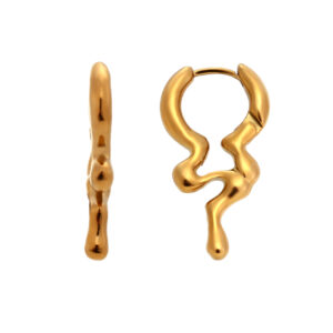 Pendientes Acero Dorado 27mm Lava