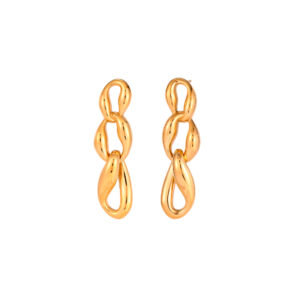 Pendientes Acero Dorado Eslabones 35mm
