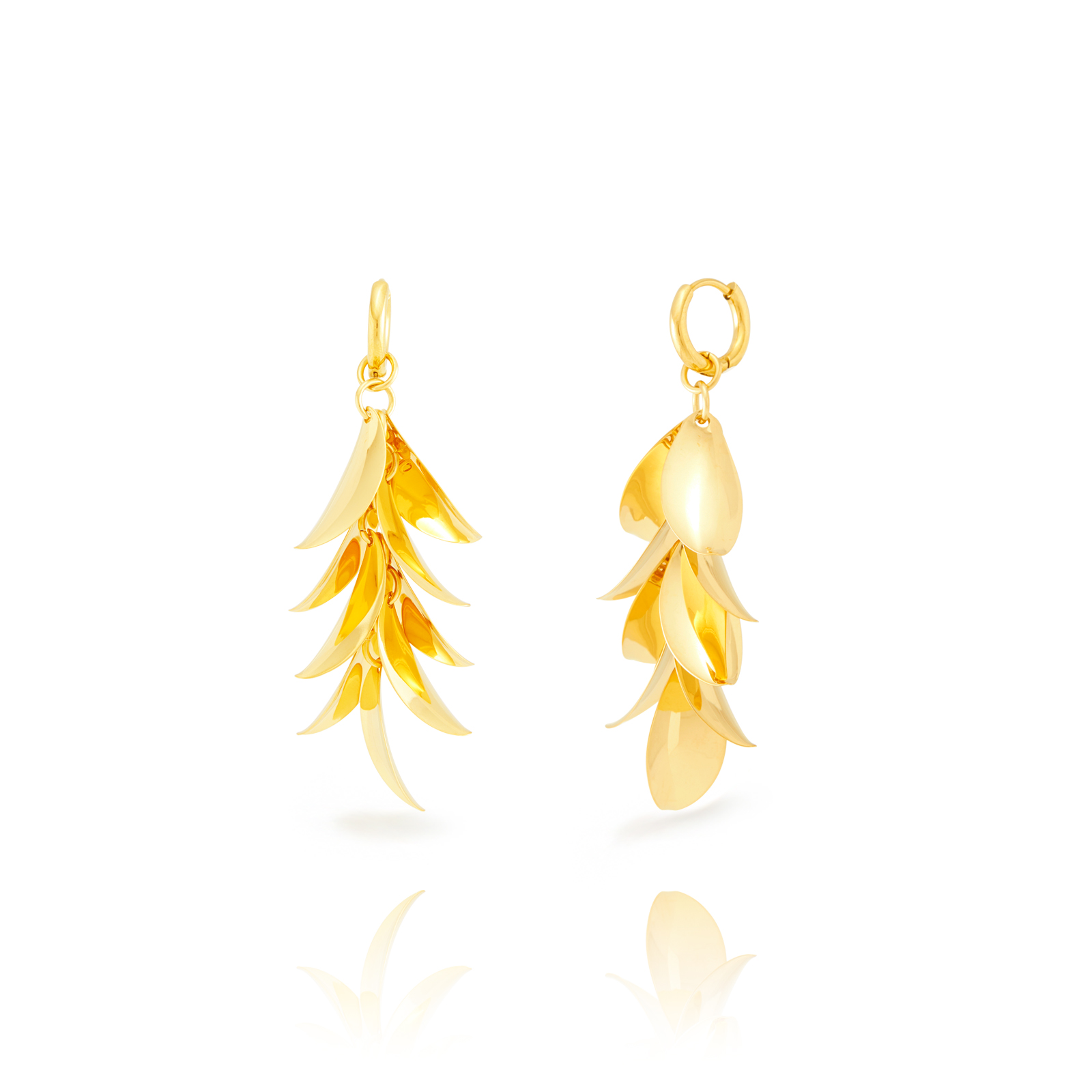 Pendientes Acero Dorado Petalos