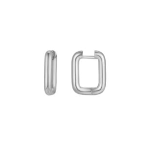 Pendientes Plata Aro Rectangular 14*18mm