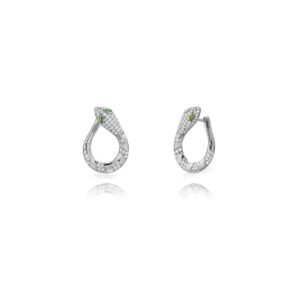 Pendientes en Plata de Ley Aro Serpiente Circonitas