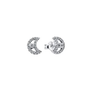 Pendientes de Botón Luna Brillante Plata de Primera Ley 29427C01
